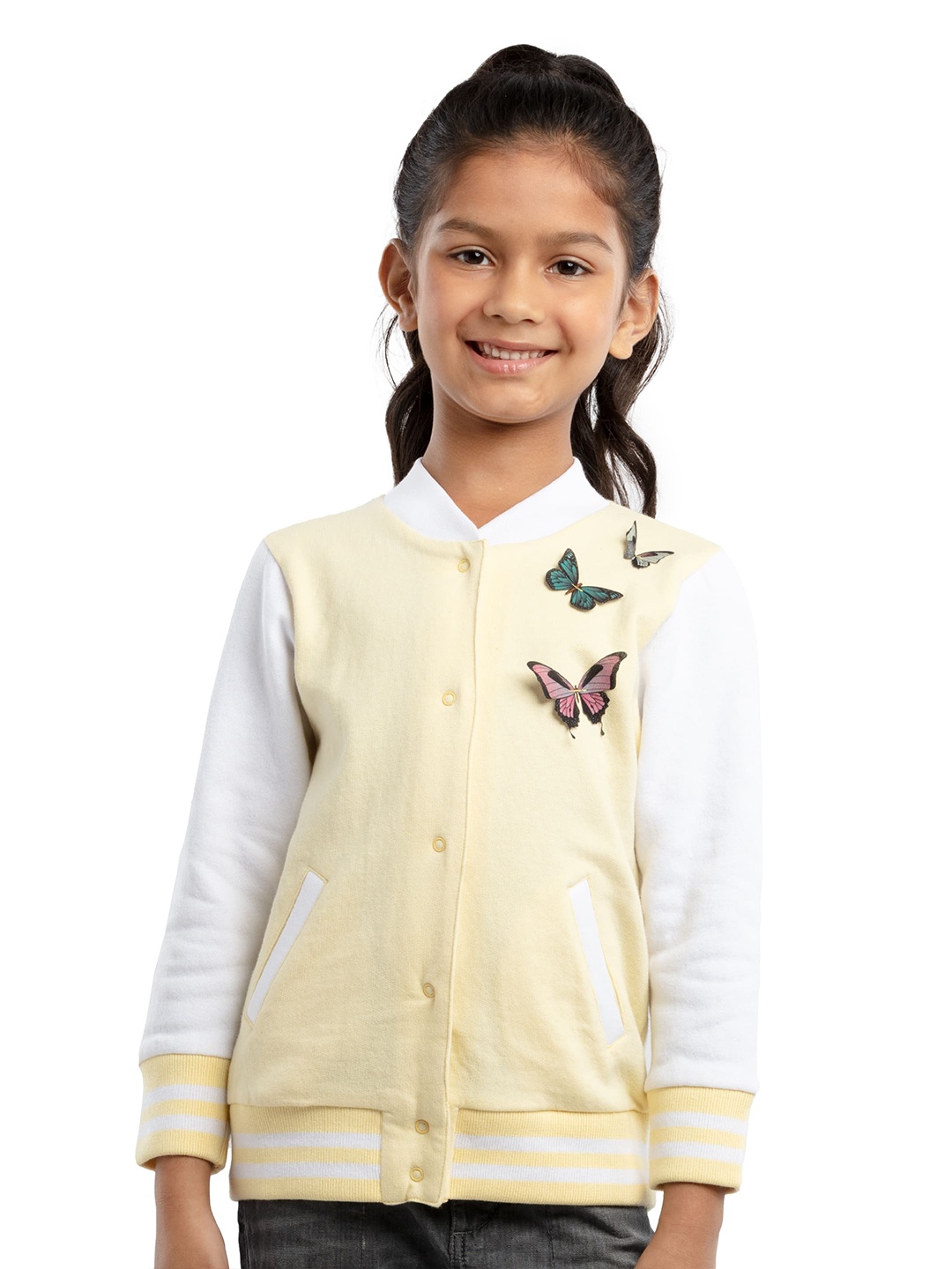 

UNDER FOURTEEN ONLY Girls Printed Sweatshirt, Yellow
