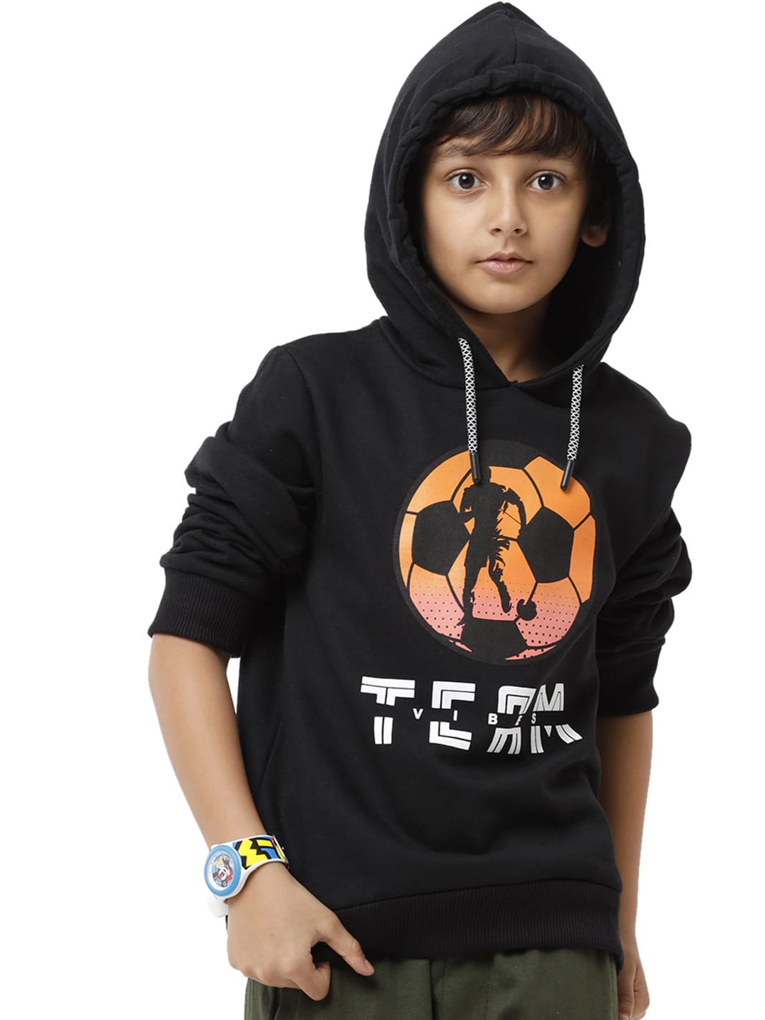 

UNDER FOURTEEN ONLY Boys Printed Sweatshirt, Black