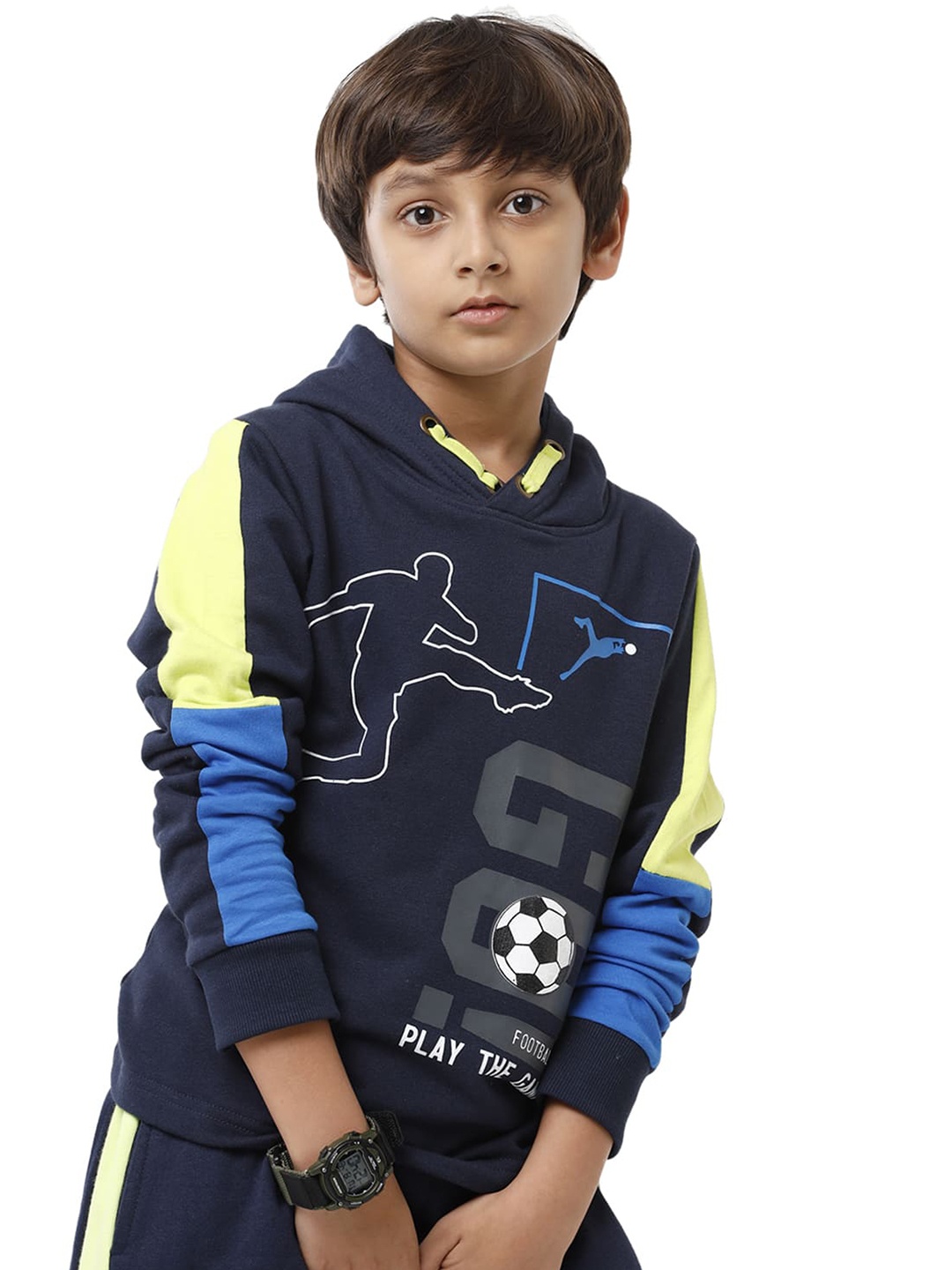 

UNDER FOURTEEN ONLY Boys Navy Printed Sweatshirt, Navy blue