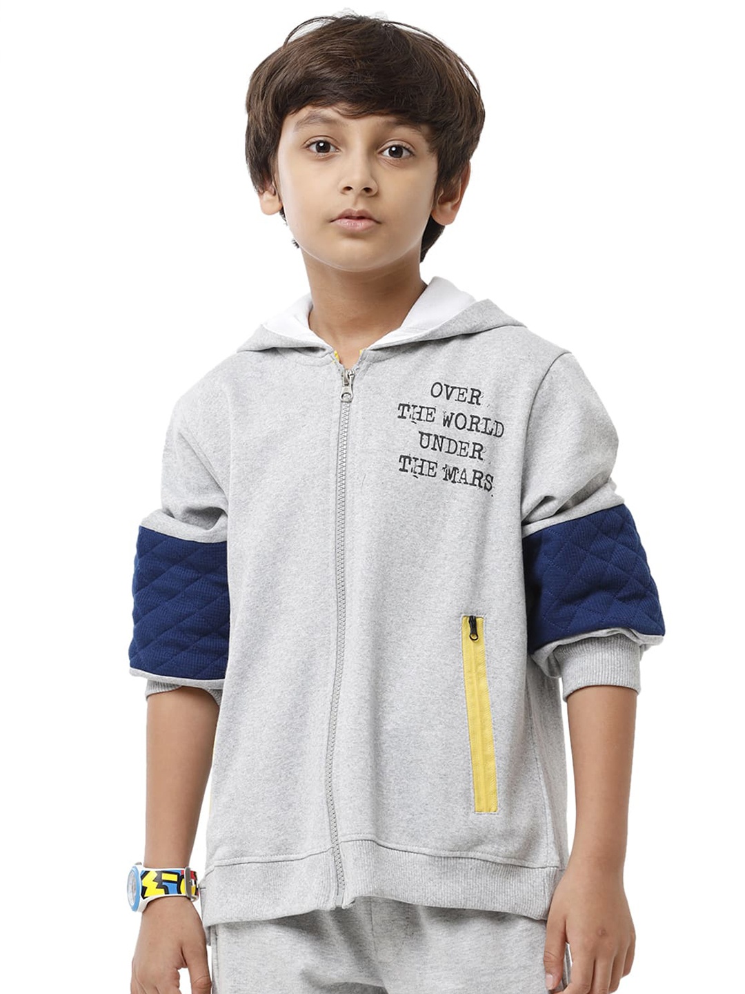 

UNDER FOURTEEN ONLY Boys Printed Sweatshirt, Grey
