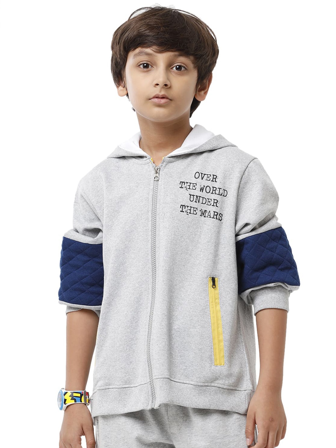 

UNDER FOURTEEN ONLY Boys Printed Sweatshirt, Grey