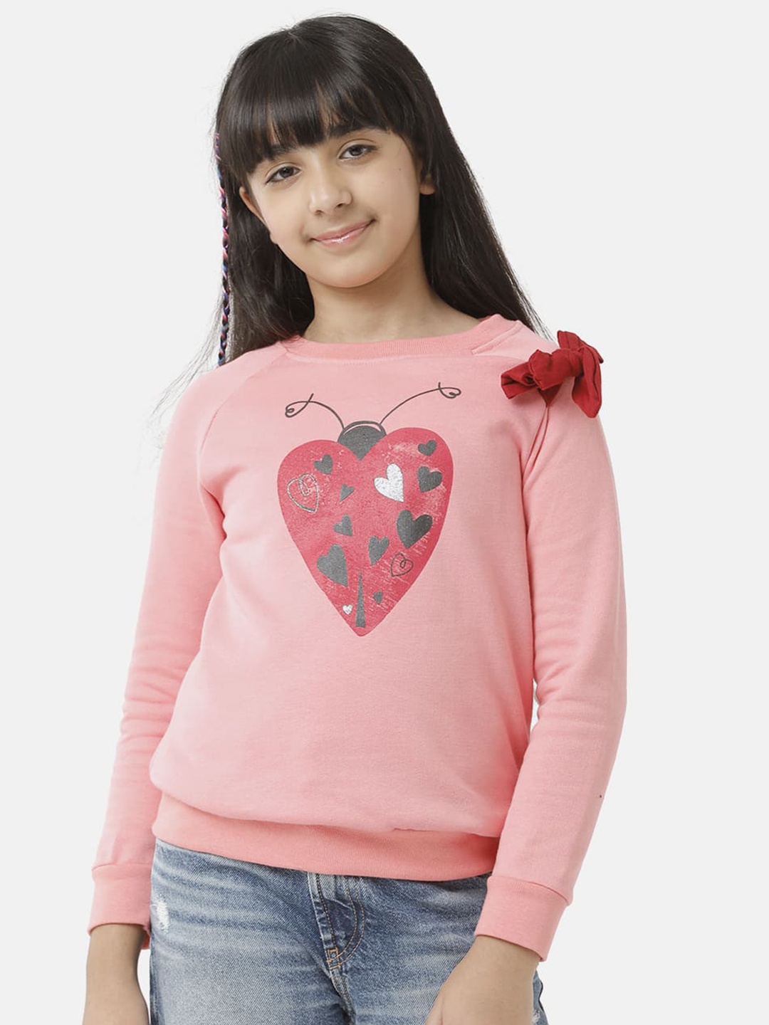 

UNDER FOURTEEN ONLY Girls Printed Sweatshirt, Pink
