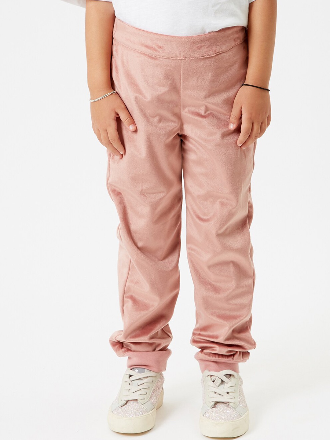 

One Friday Girls Pink Solid Relaxed Trouser