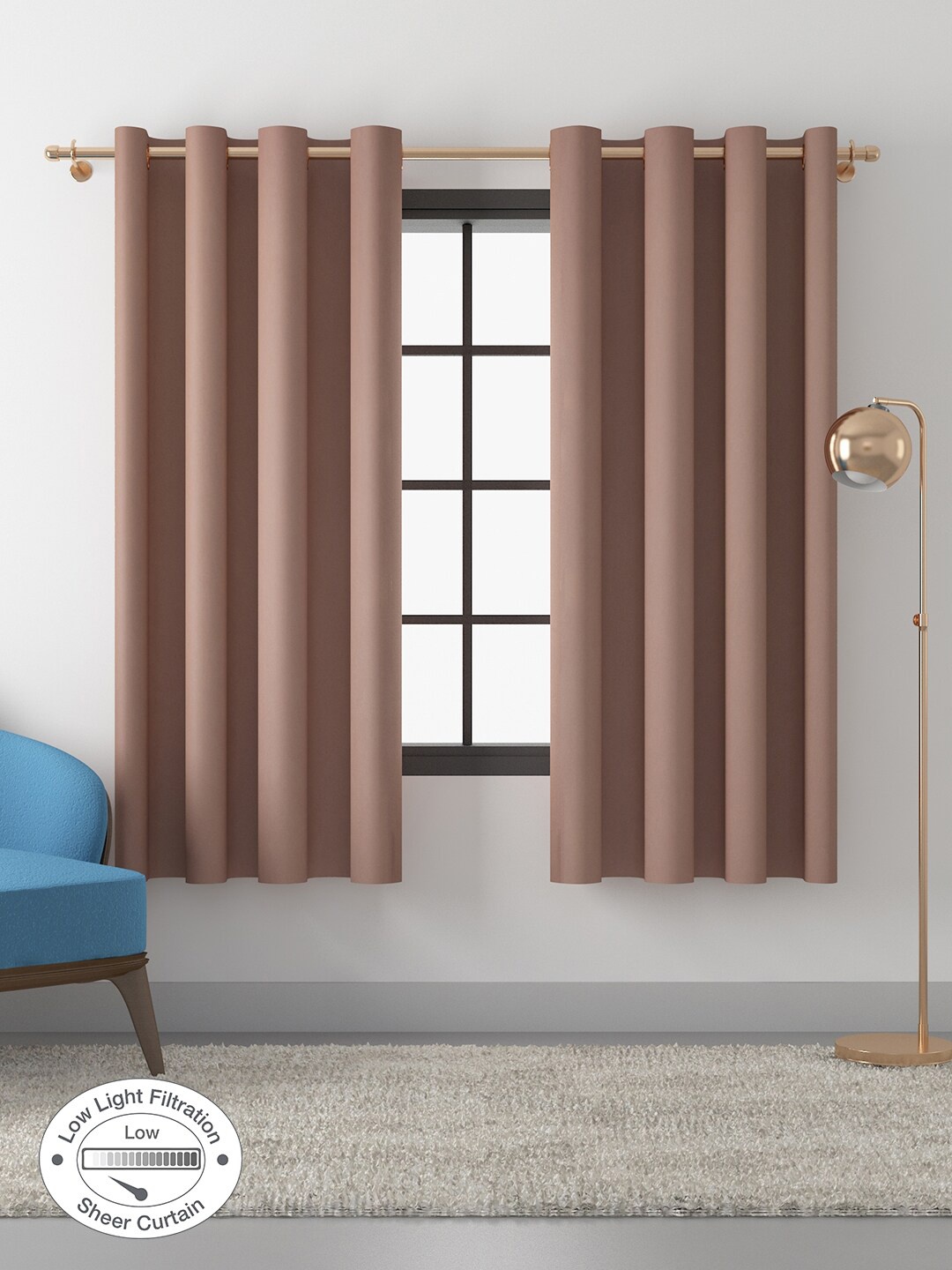 

HomeTown Pink Set of 2 Sheer Window Curtain