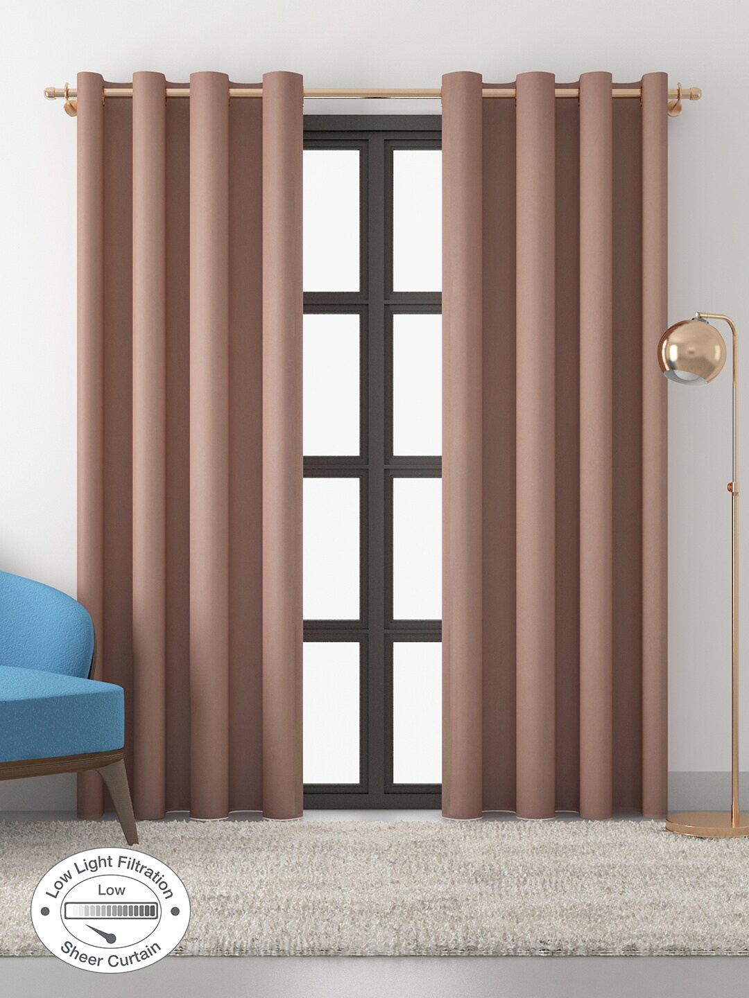 

HomeTown Pink Set of 2 Sheer Door Curtain