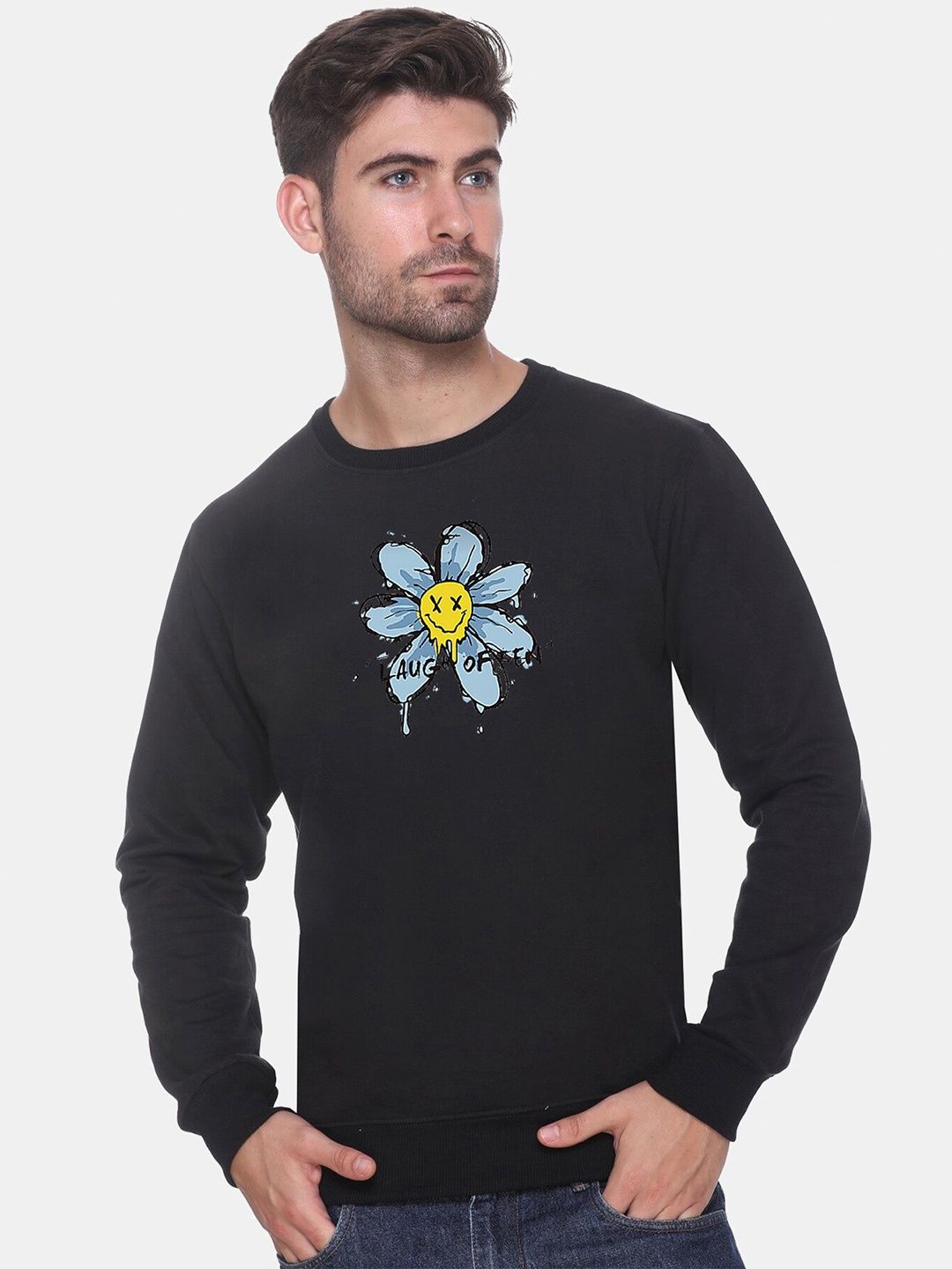 

Obaan Men Black Printed Sweatshirt