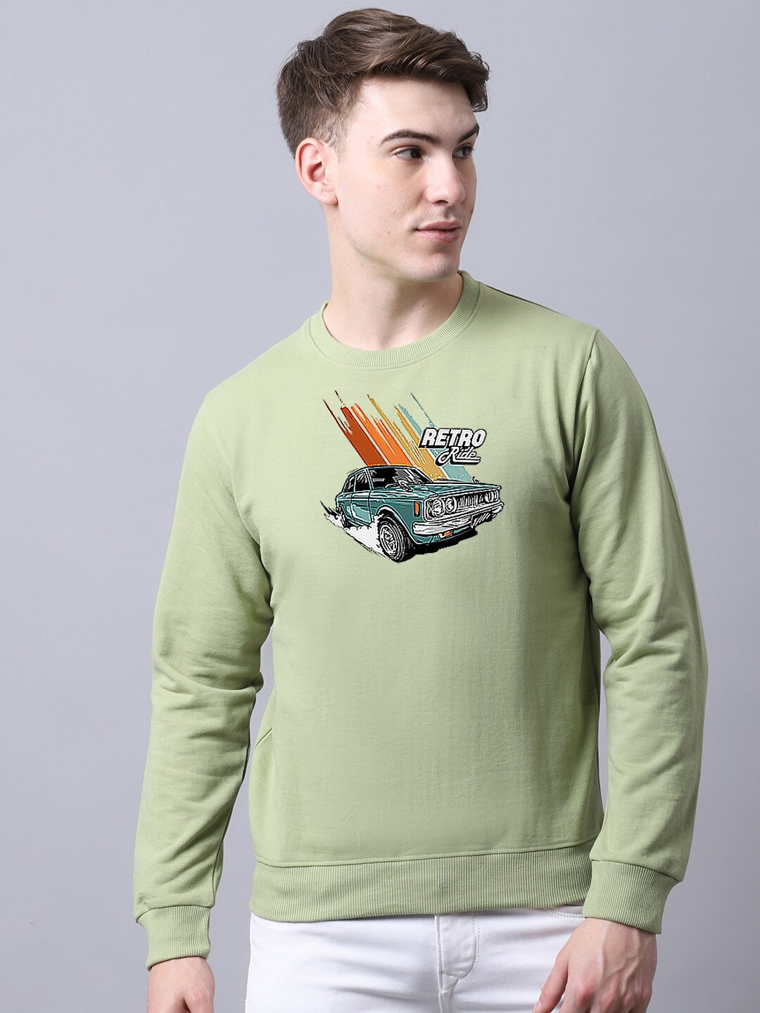 

Obaan Men Graphic Printed Sweatshirt, Green