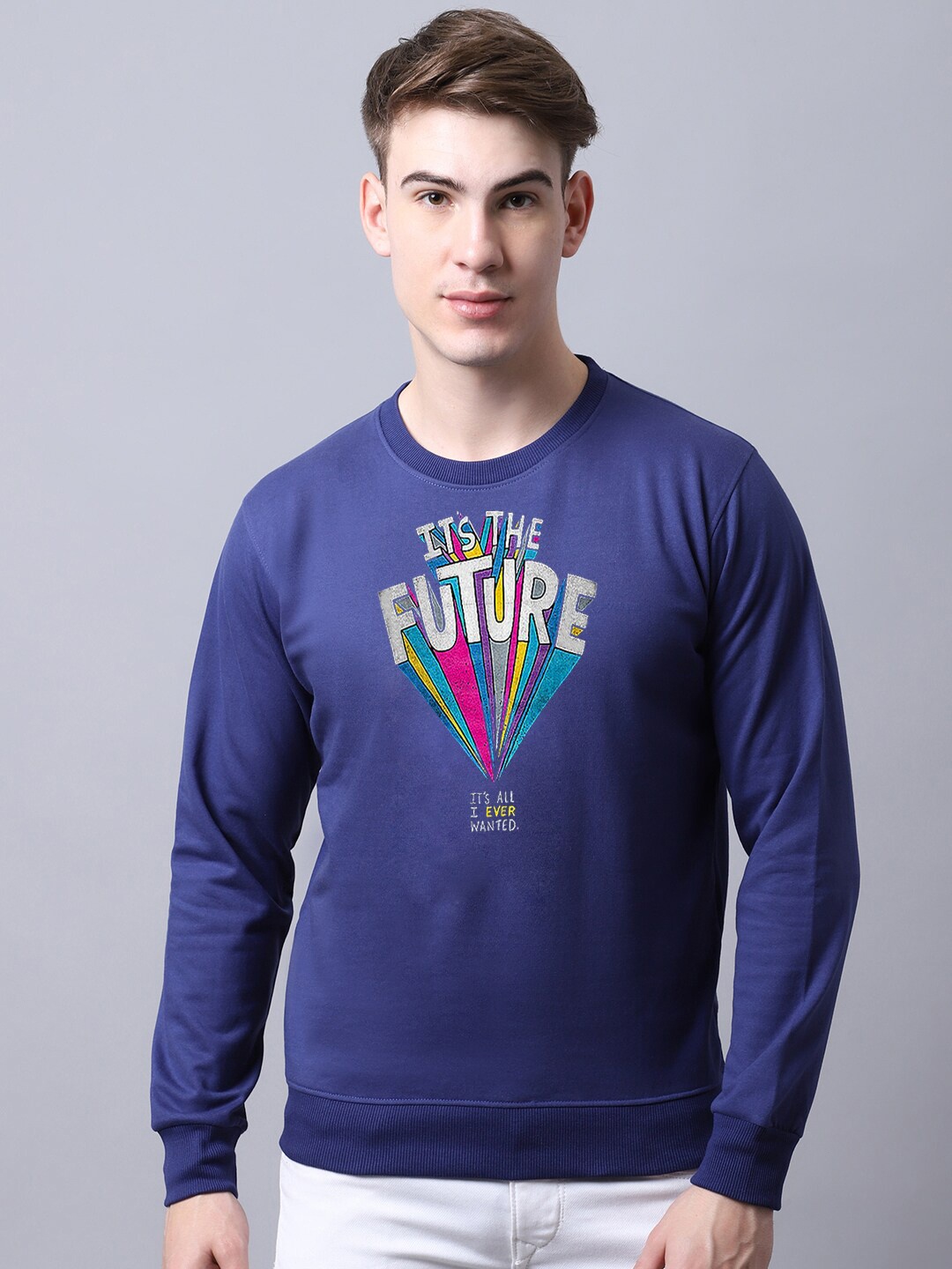

Obaan Men Graphic Printed Sweatshirt, Blue