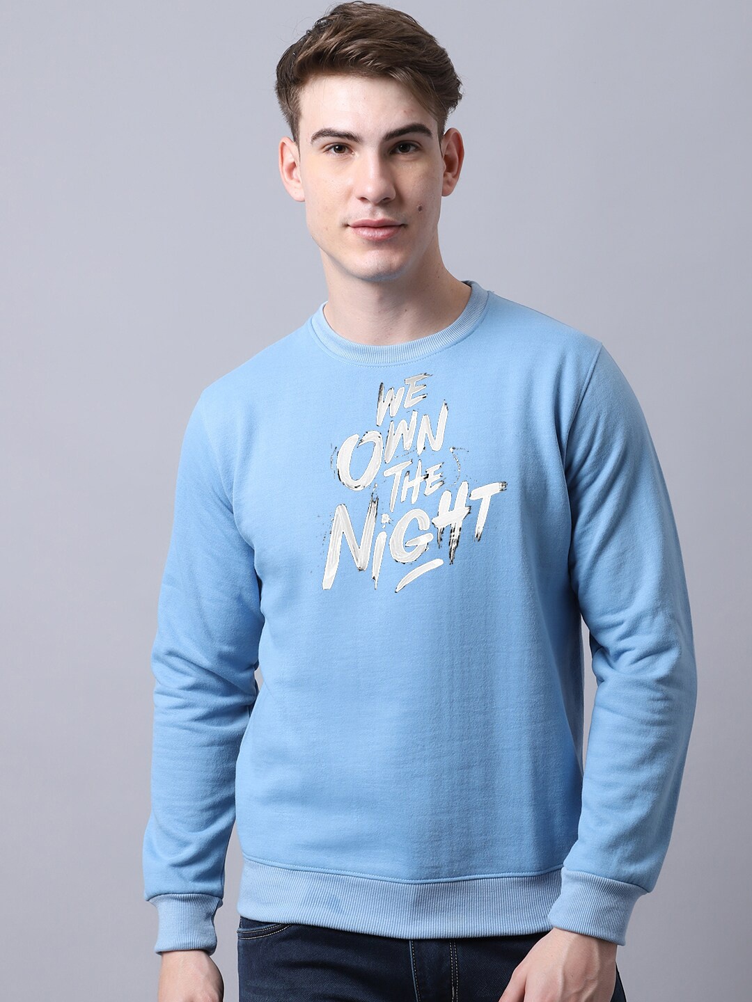 

Obaan Men Graphic Printed Sweatshirt, Blue