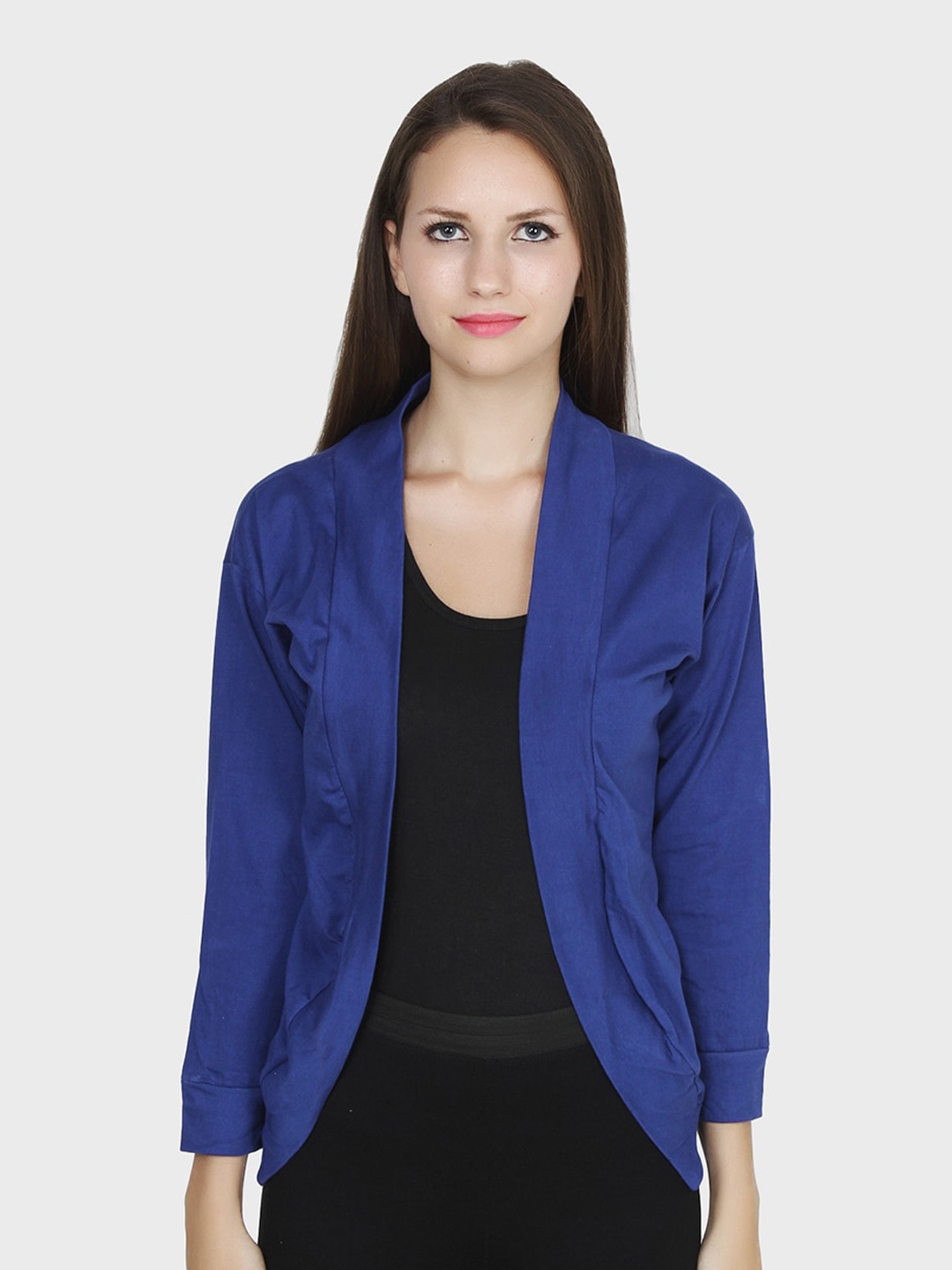 

TEEMOODS Women Blue Monochrome Shrug