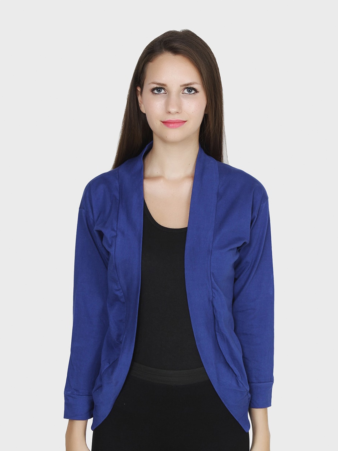 

TEEMOODS Women Blue Monochrome Shrug