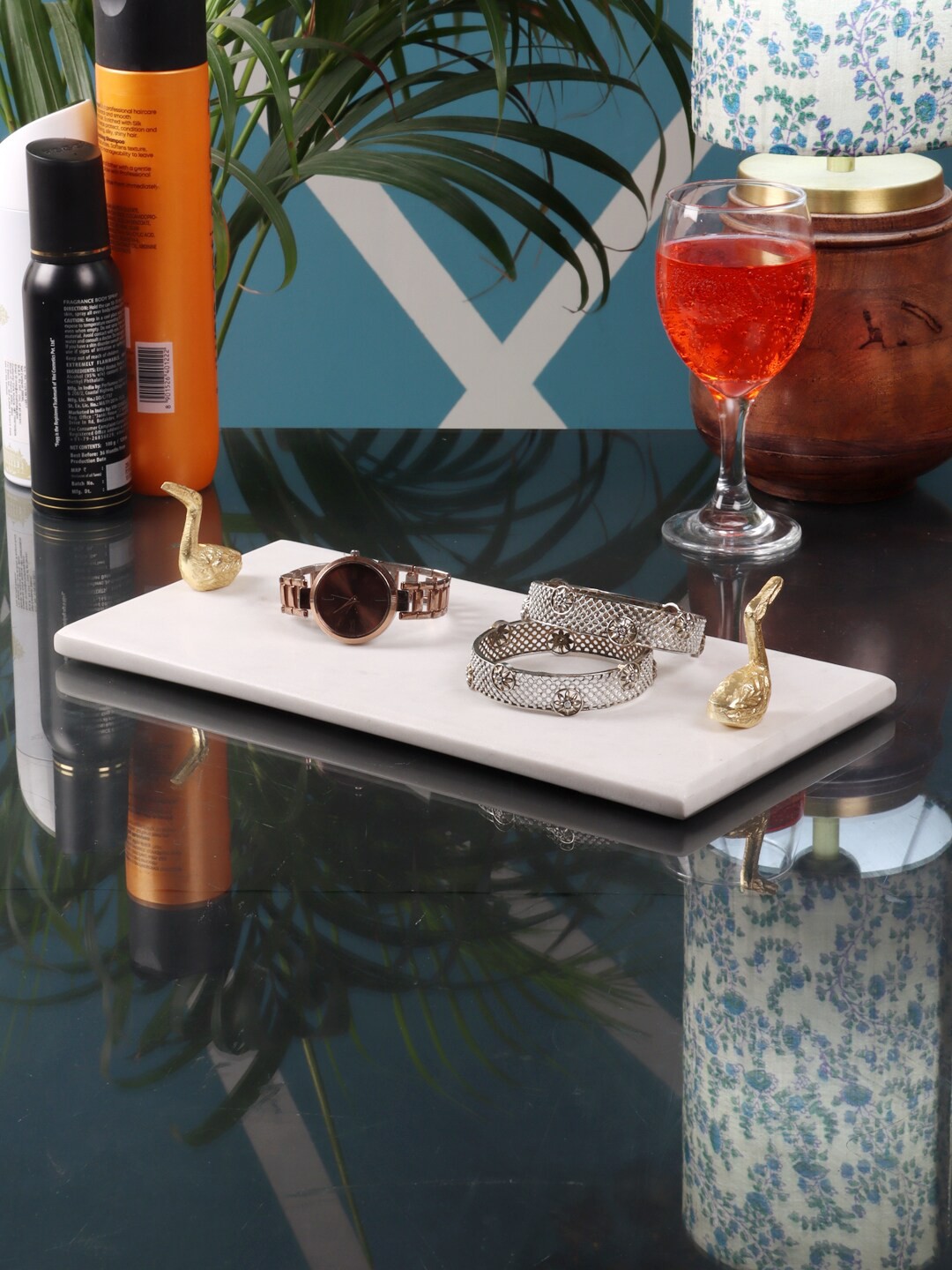 

NikkisPride Solid Marble Serving Tray, White