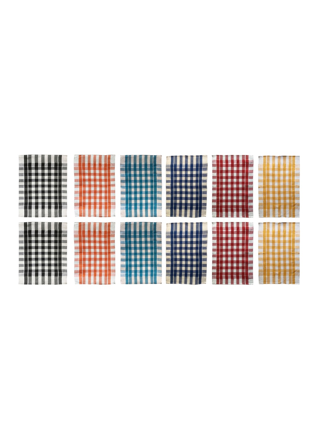 

Lushomes Set Of 12 Solid Cotton Waffle Kitchen Cleaning Towels, Blue