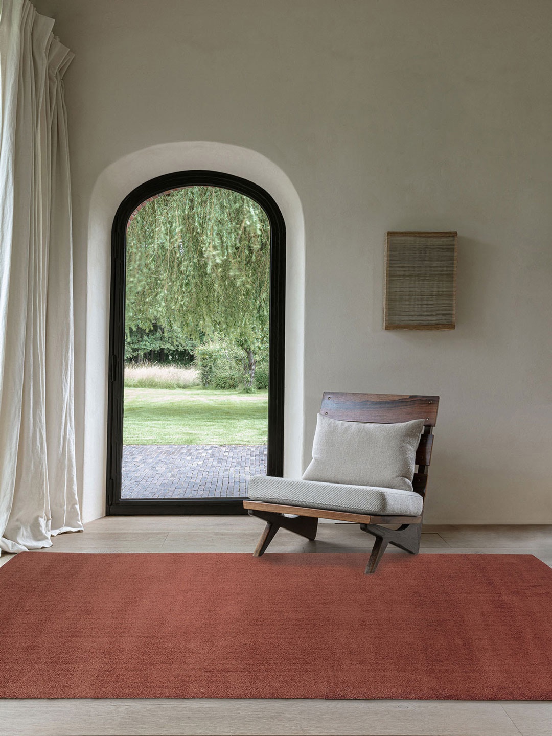 

DDecor Plain Solid Medium Sapphire Rug, Orange