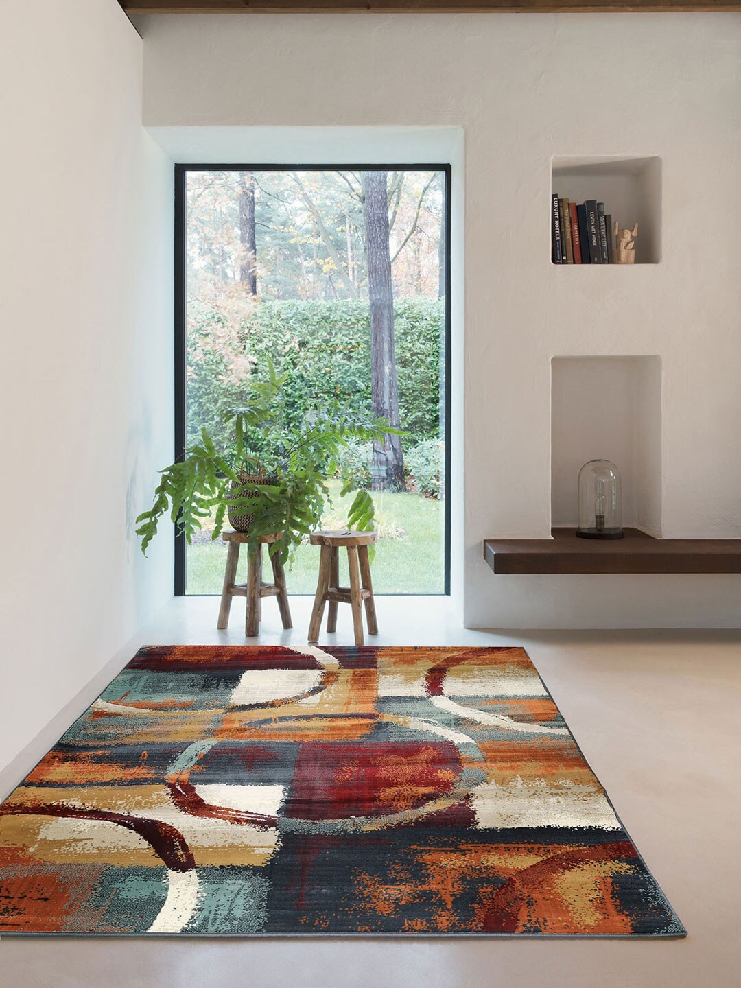 

DDecor Printed Geometric Cubis Large Rug, Beige
