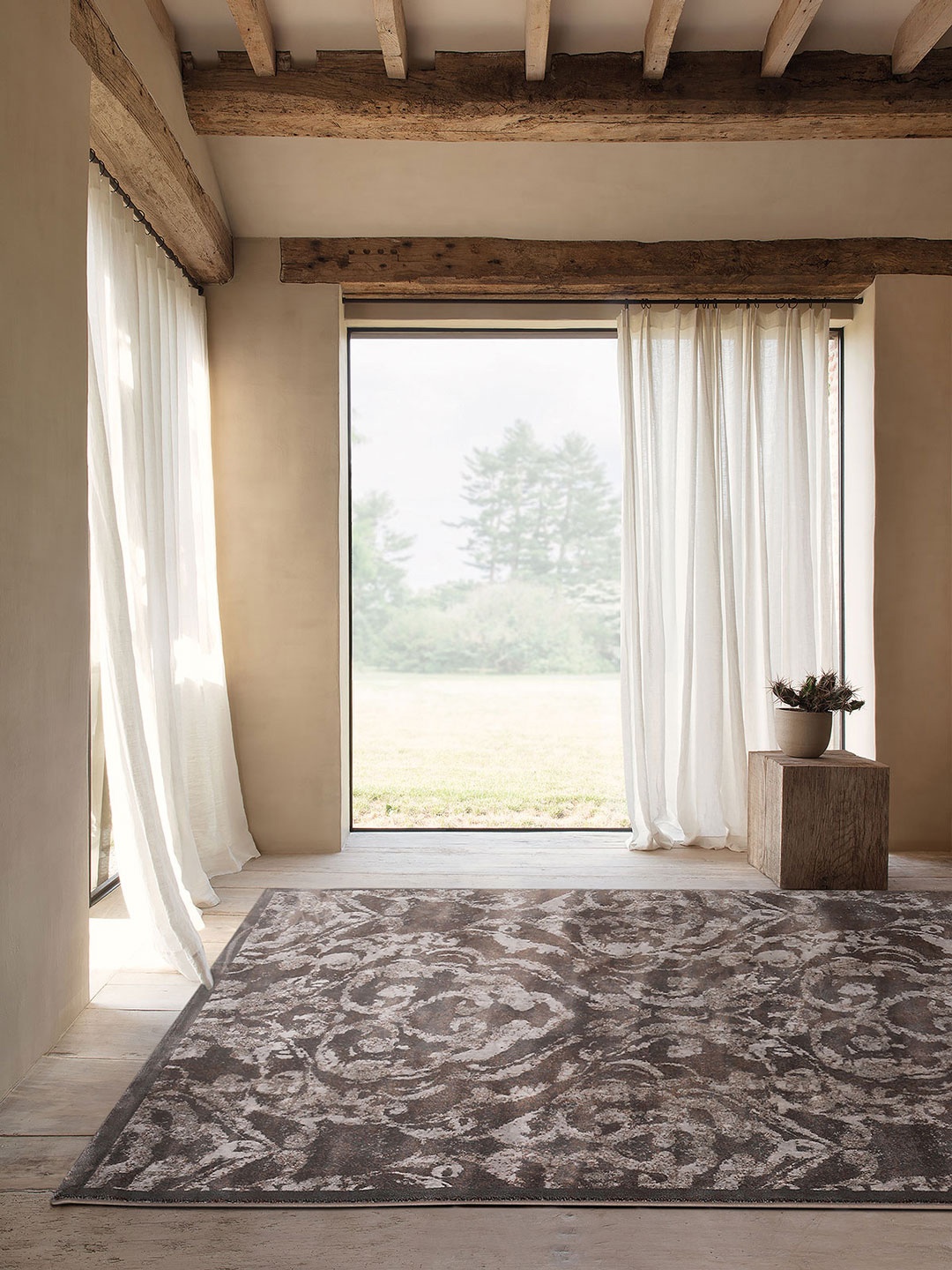

DDecor Printed Rectangular Charm Traditional Large Rug, Brown