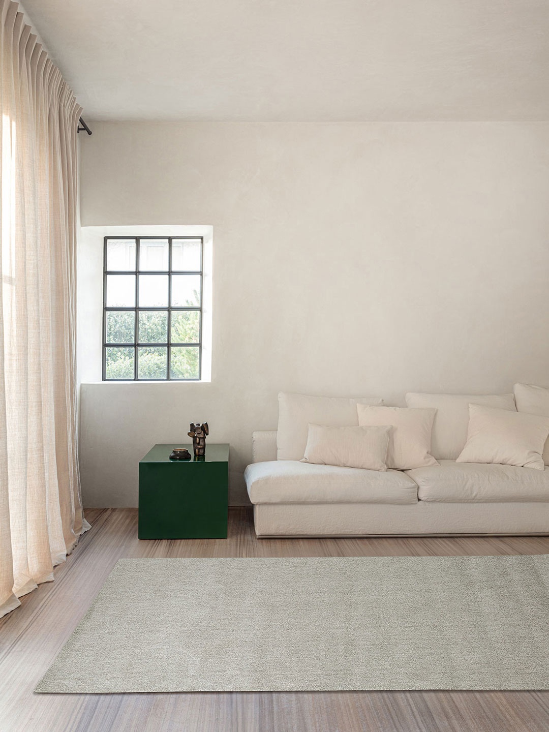 DDecor Sapphire Solid Rectangular Carpets, White