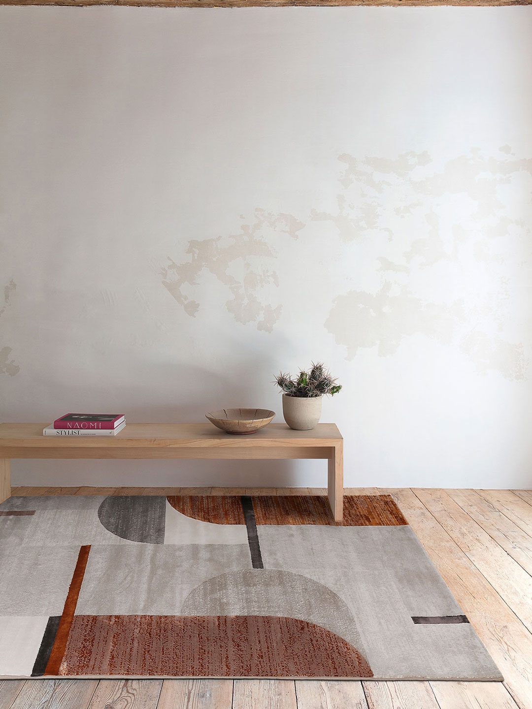 

DDecor Cleo Geometric Textured Large Rug, Brown