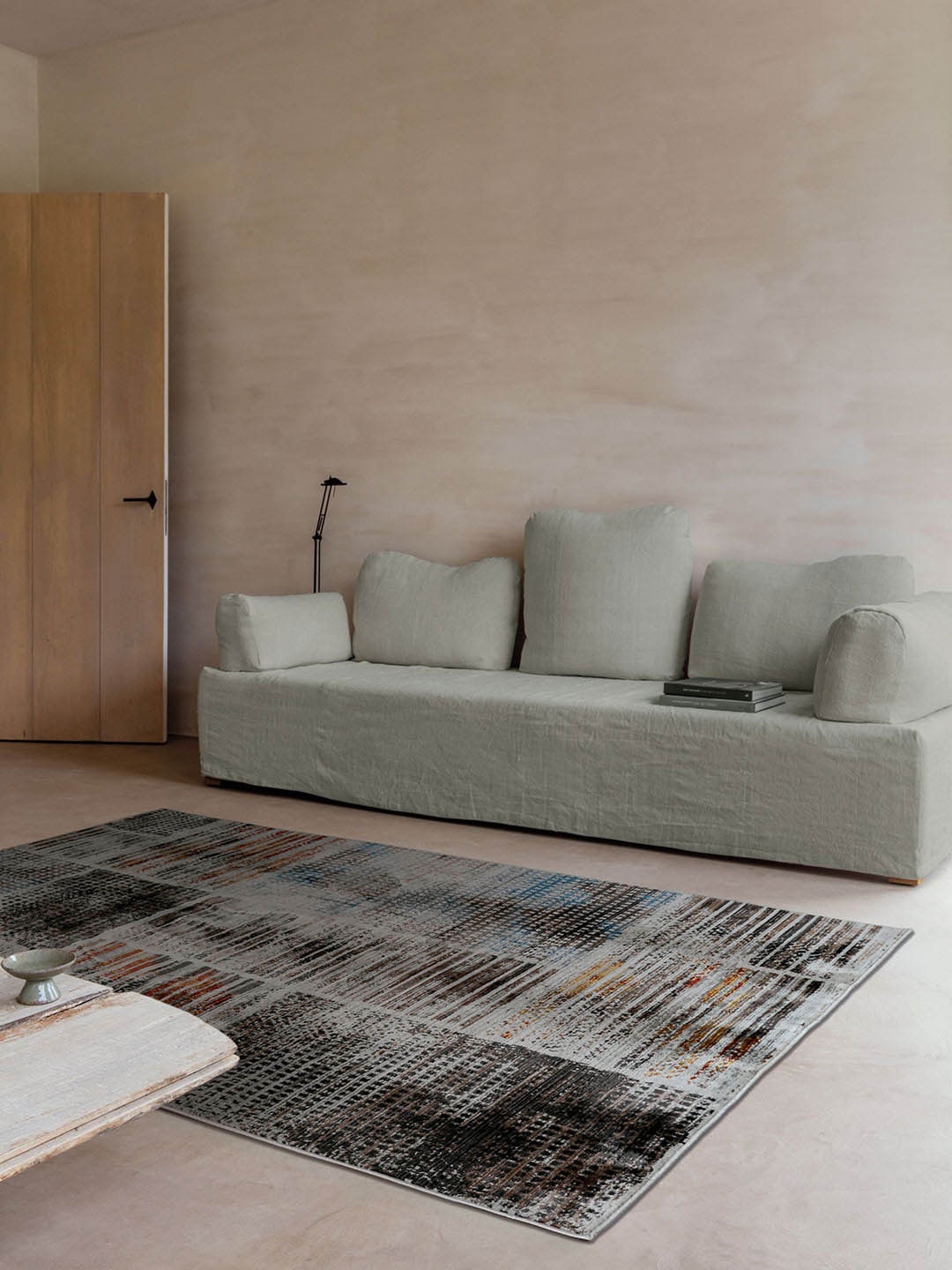

D'Decor Multicolour Striped Small Dune Rug, Grey