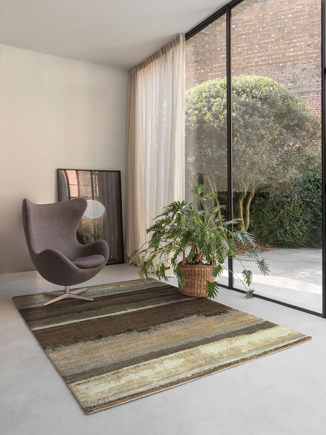 

D'Decor Galaxy Brown Striped Small Rug