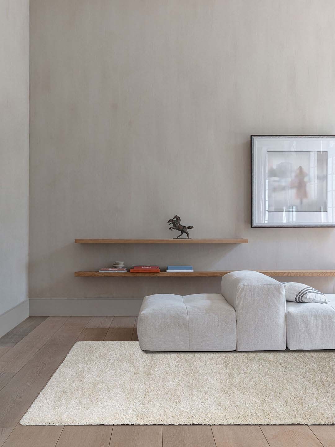 

DDecor Plain Medium Quartz Rug, White
