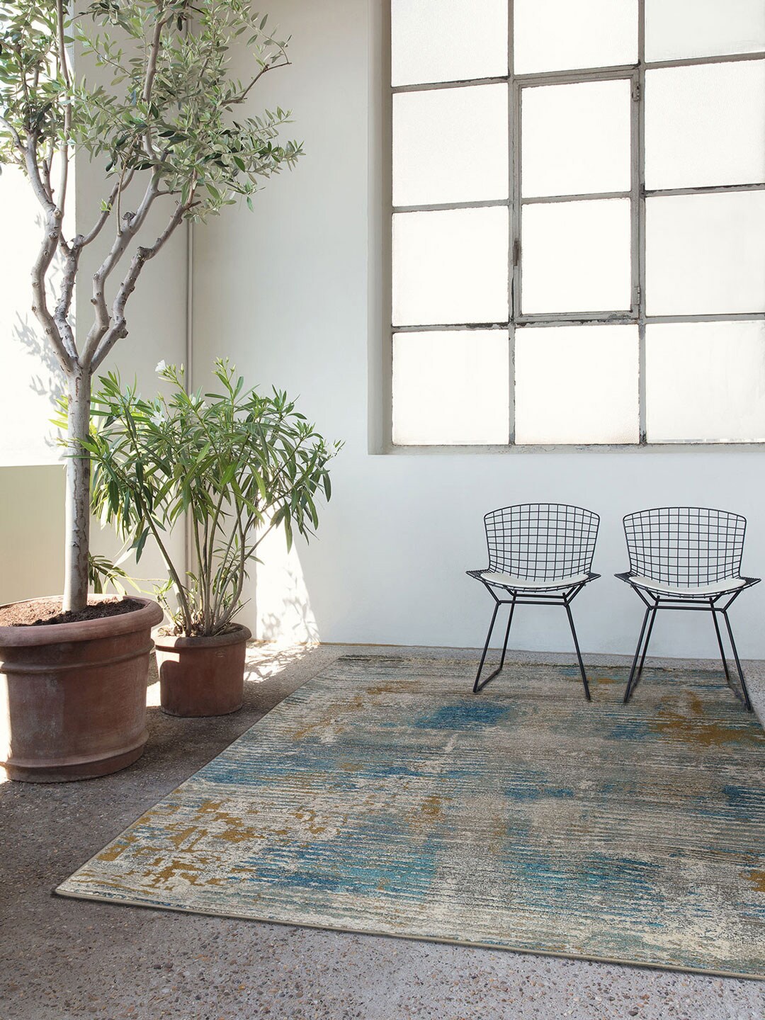 

DDecor Solid Textured Omega Large Rug, Blue