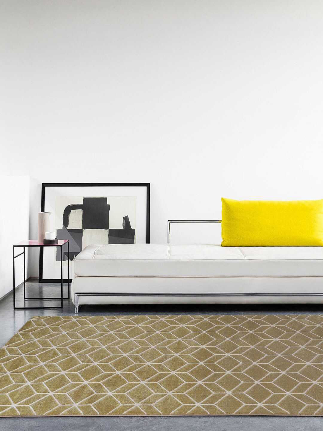 

DDecor Geometric Printed Cleo Small Rug, Mustard