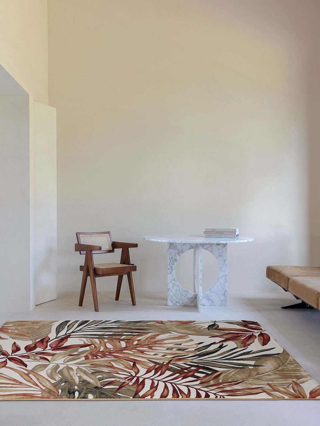 

DDecor Floral Extra Large Palma Rug, White