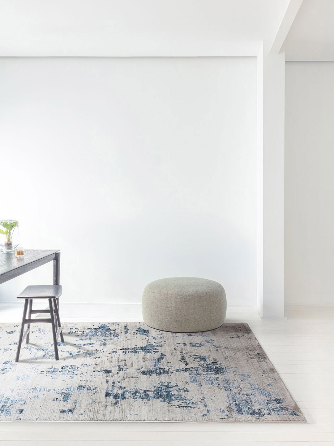 

DDecor Blue Textured Medium Dune Rug