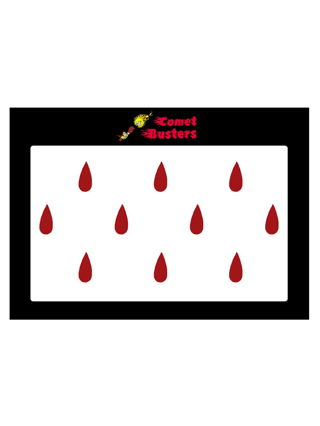 

Comet Busters 10 Pcs Reusable Teardrop-Shaped Designer Bindis - Red
