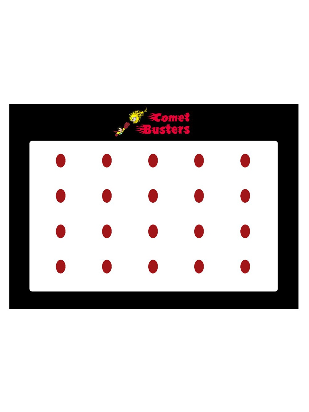 

Comet Busters 20 Pcs Reusable Designer Oval Bindis - Red