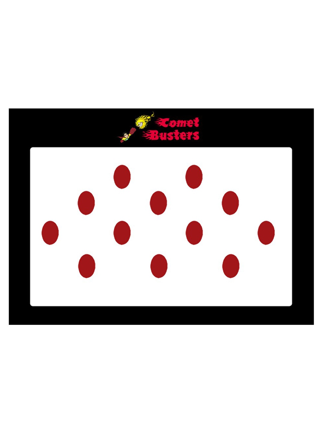 

Comet Busters 12 Pcs Reusable Designer Oval Bindis - Red