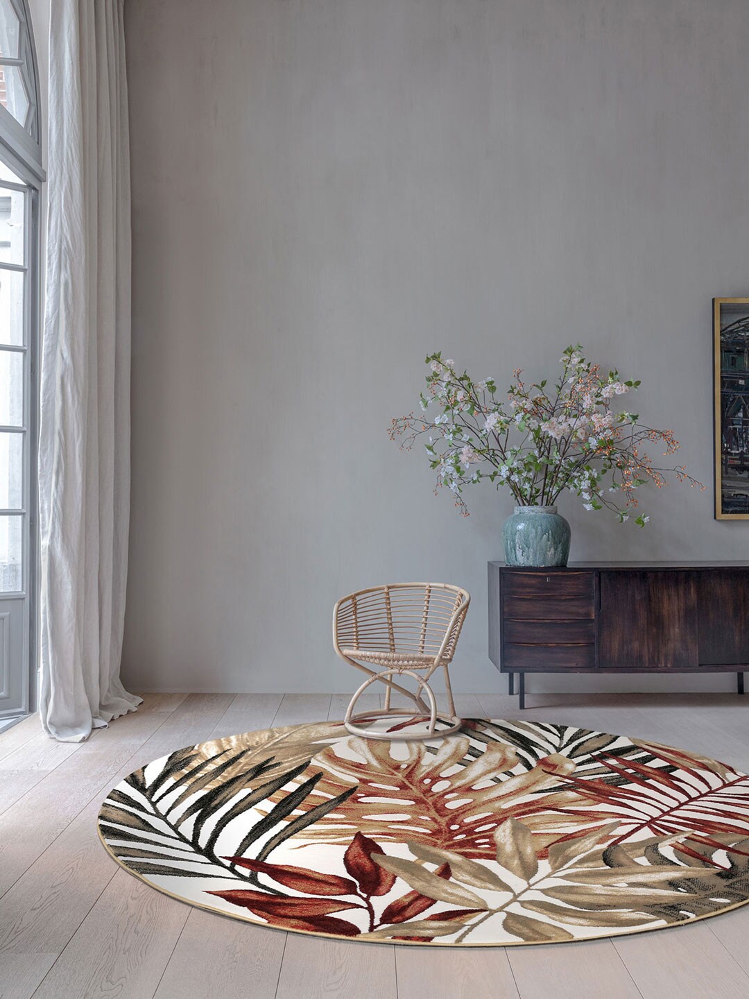 

DDecor Palma Floral Large Rug, Brown