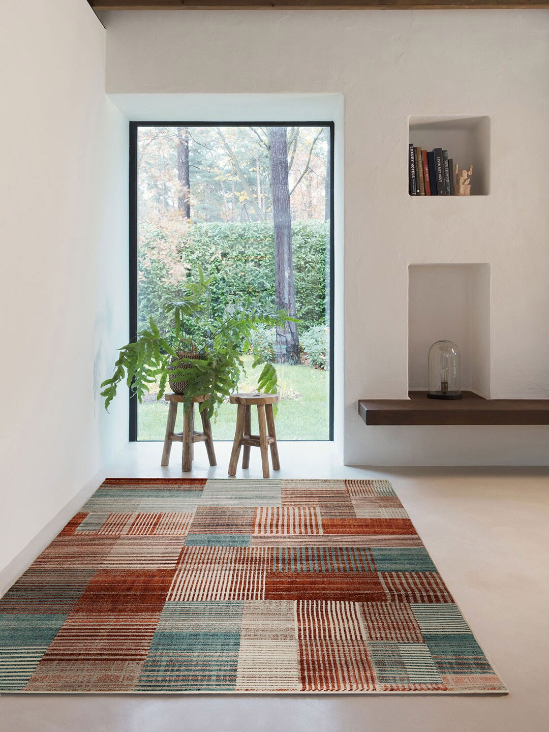 

DDecor Cubis Striped Carpets, Red