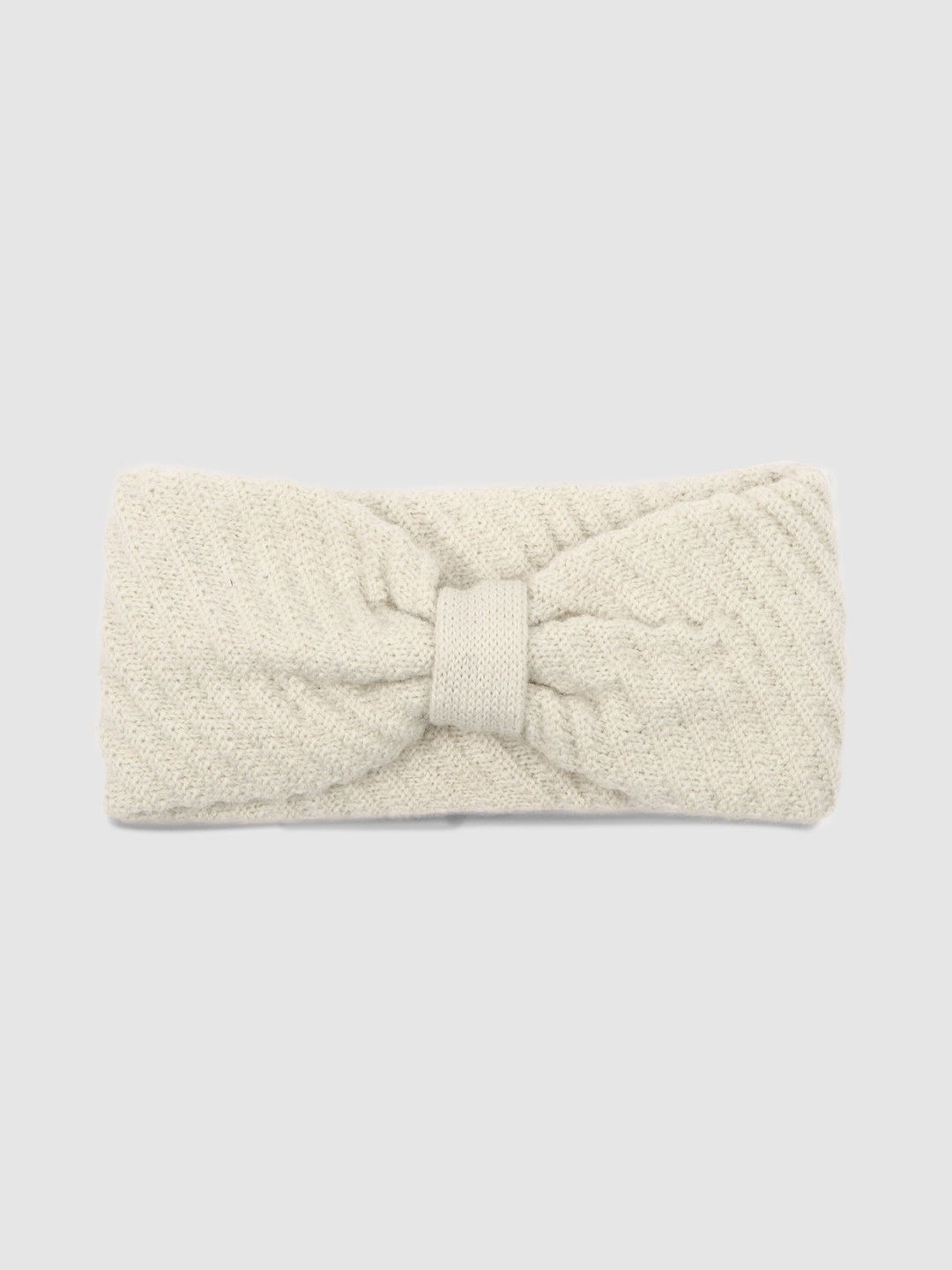 

ONLY Women Beige Self-Design Bandana Headband ONLIDA STRUC KNIT HEA, Mercury, One Size