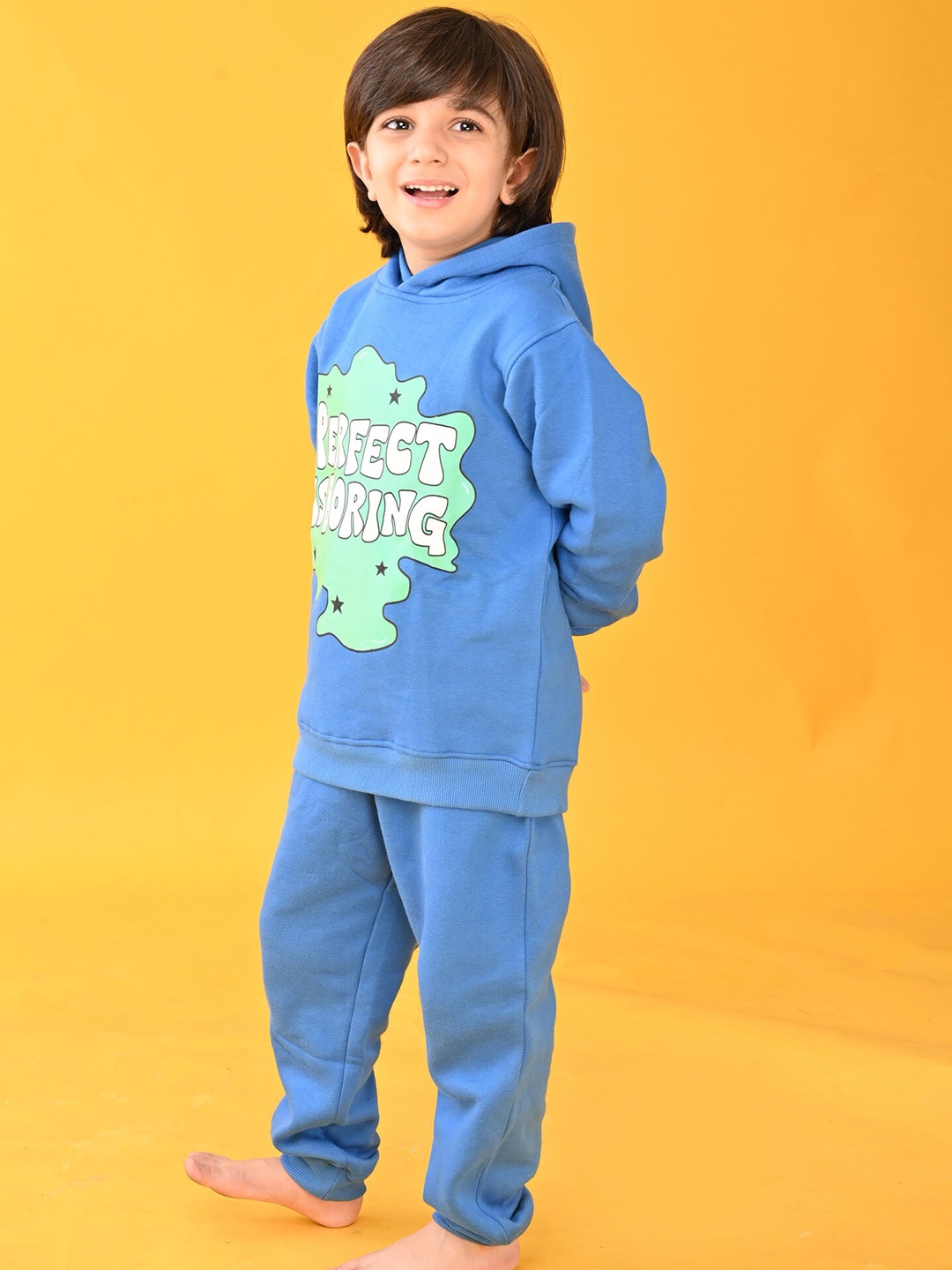 

Anthrilo Boys Printed Hooded Sweatshirt with Joggers, Blue