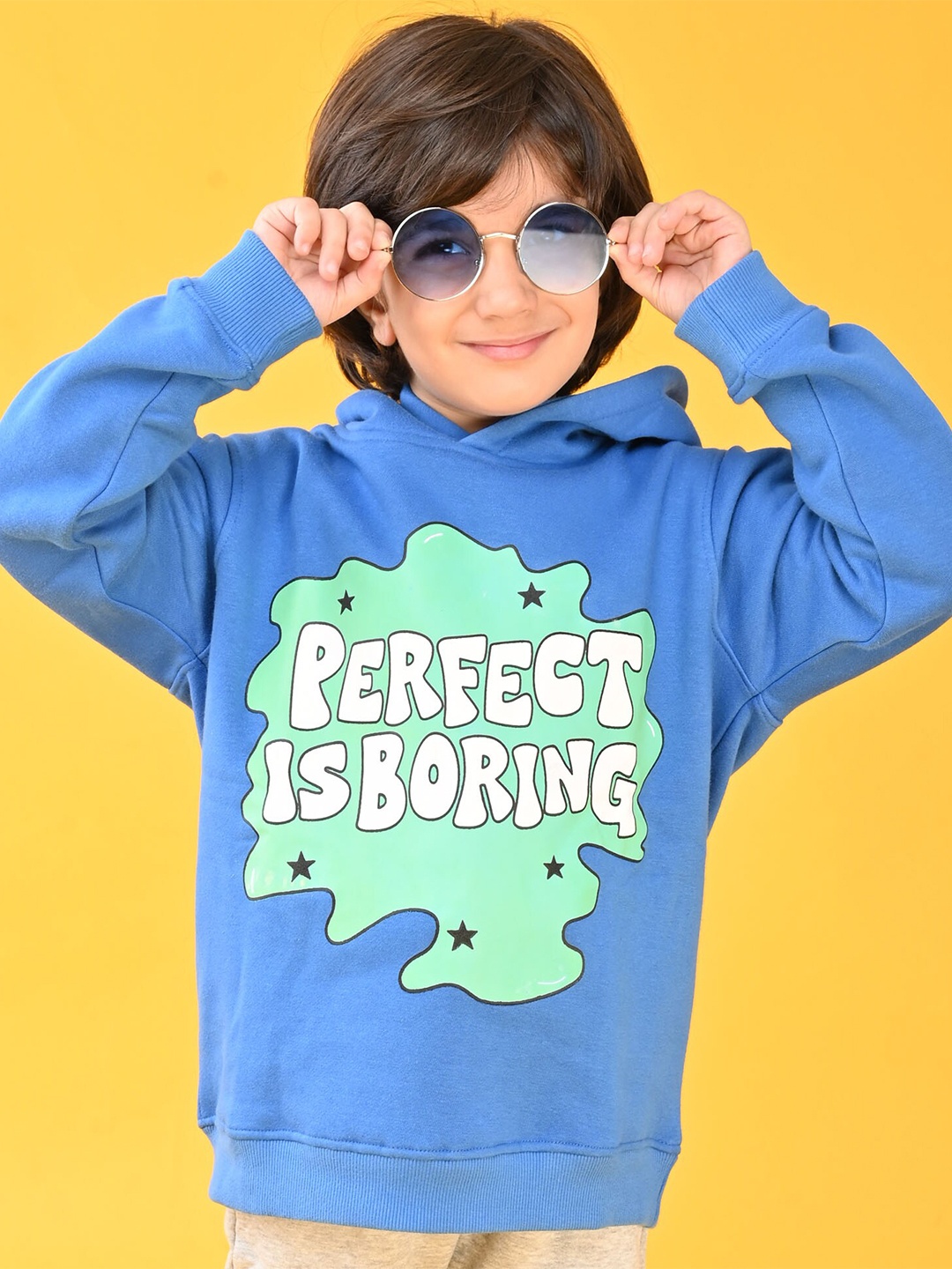 

Anthrilo Boys Blue & Off White Perfect Is Boring Hoodie Jogger Set