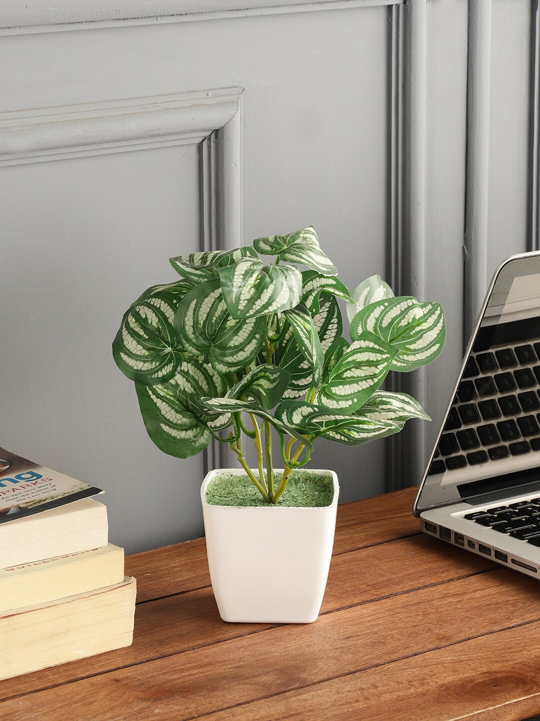 

FOLIYAJ Artificial Flowers and Plants With Pot, Green