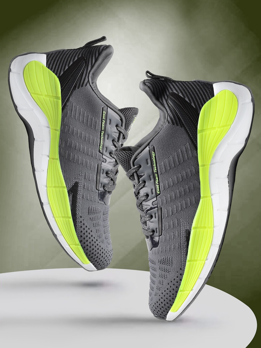 

ASIAN Men Grey Mesh Running Non-Marking Shoes