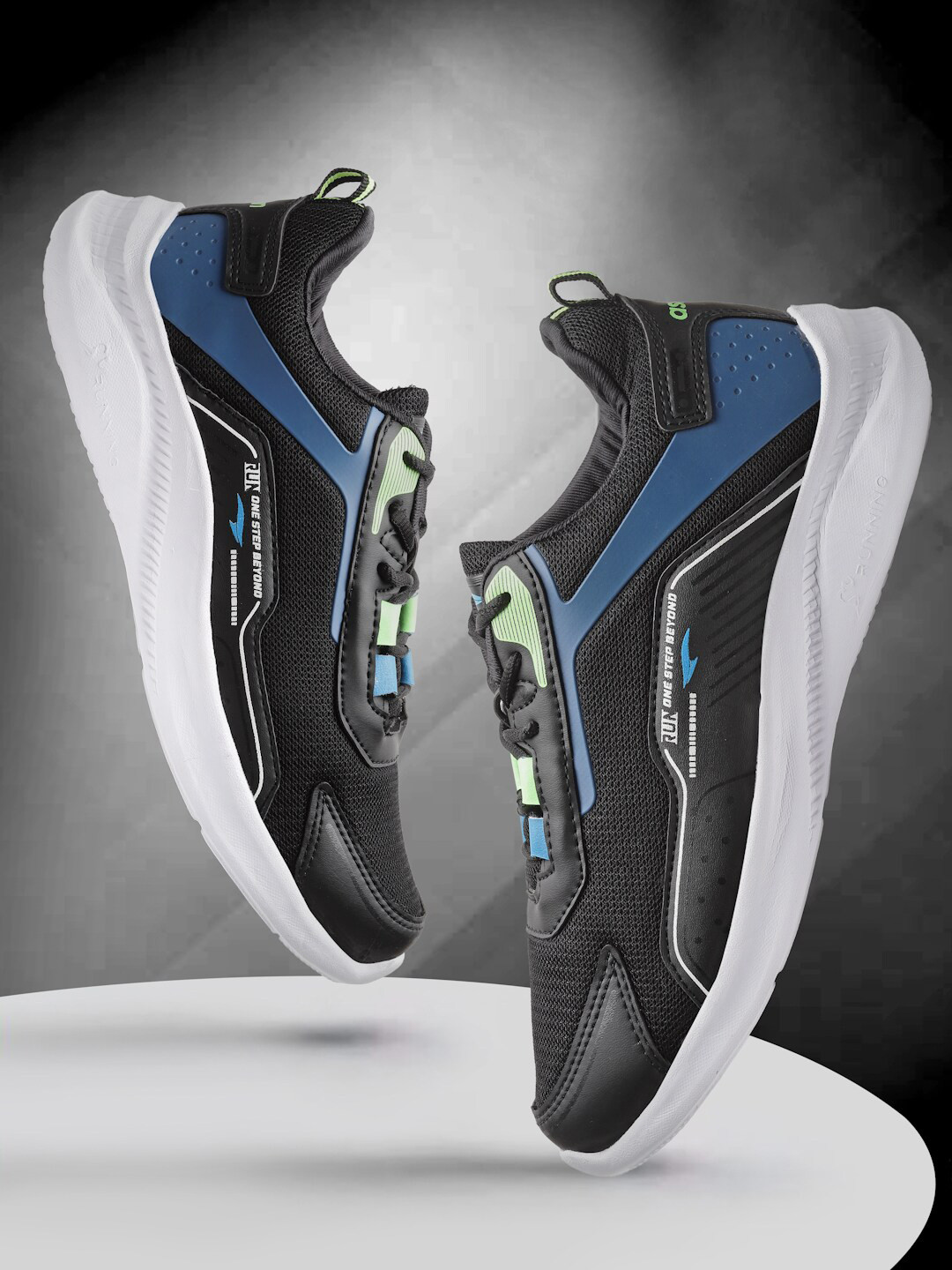 

ASIAN Men Black Mesh Running Non-Marking Shoes