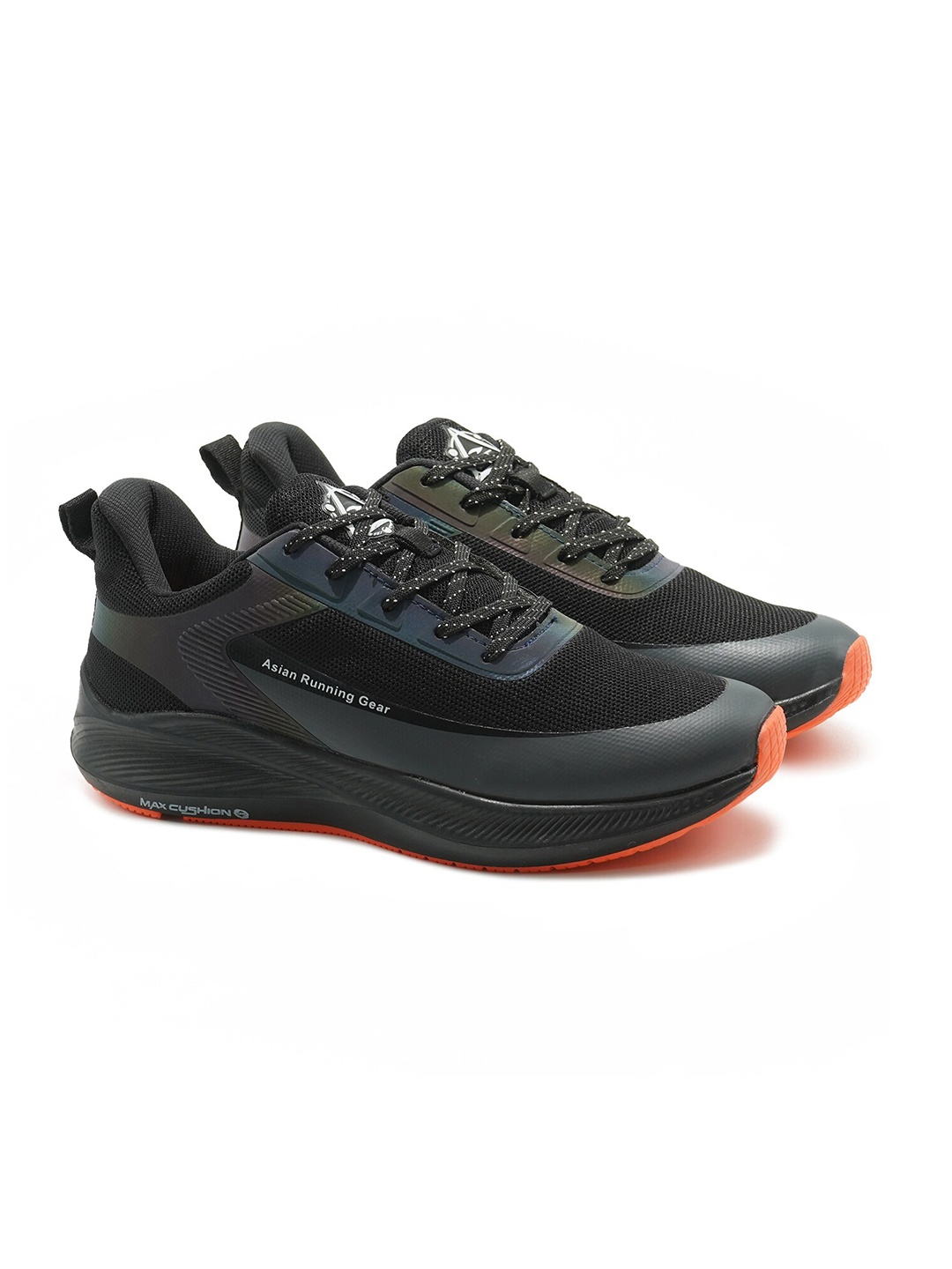 

ASIAN Men Black Mesh Running Non-Marking Shoes