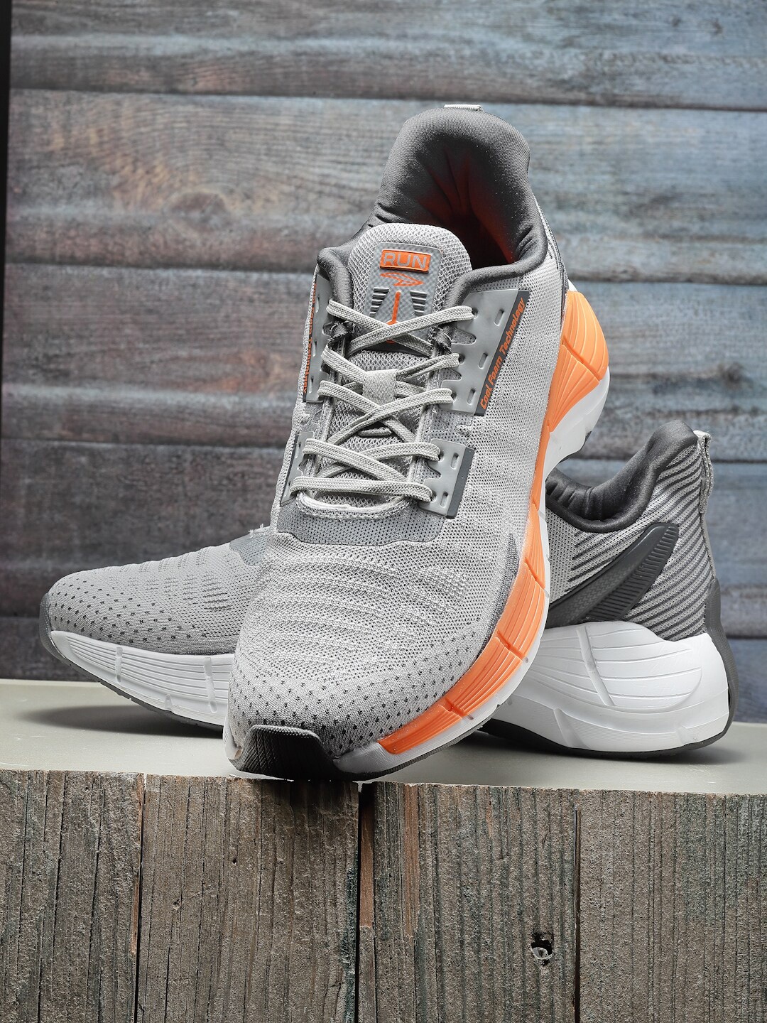 

ASIAN Men Grey Mesh Running Non-Marking Shoes