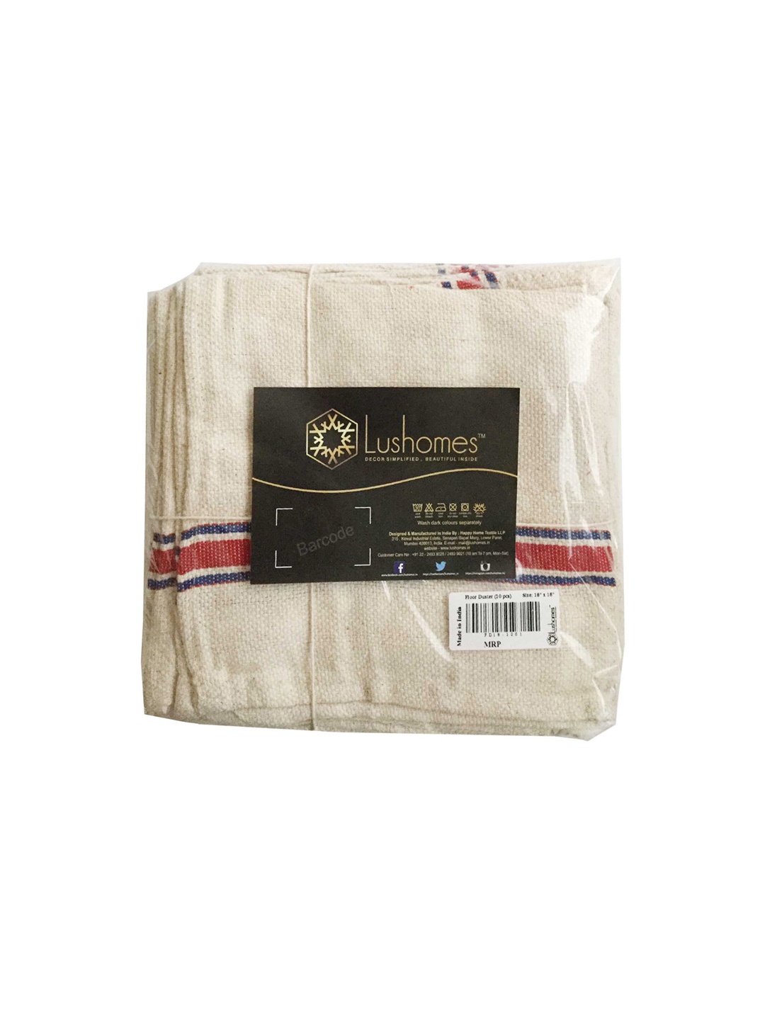 Lushomes Set Of 12 Off White Solid Pure Cotton Kitchen Towels