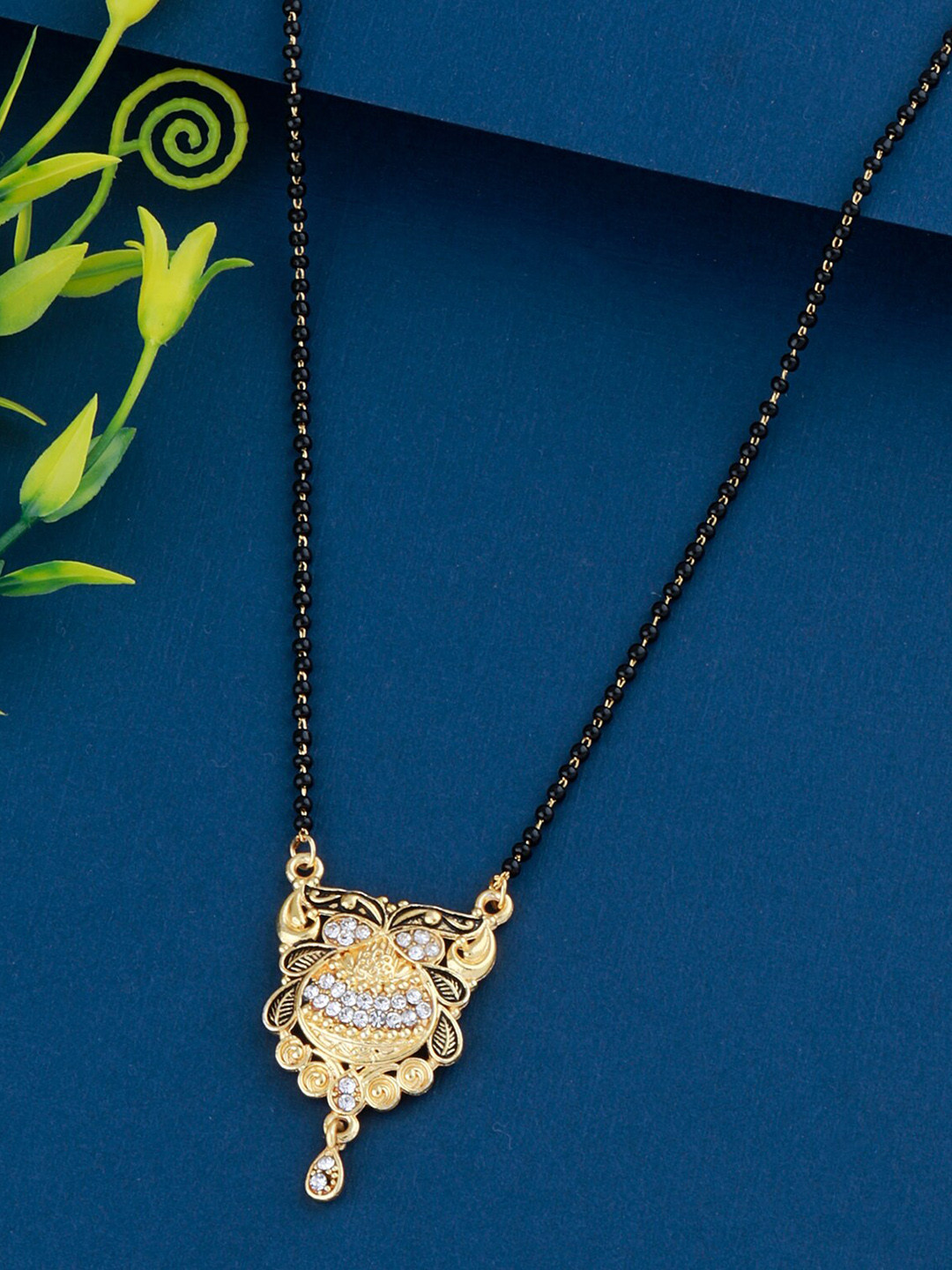 

Silver Shine Gold-Plated Beaded Mangalsutra