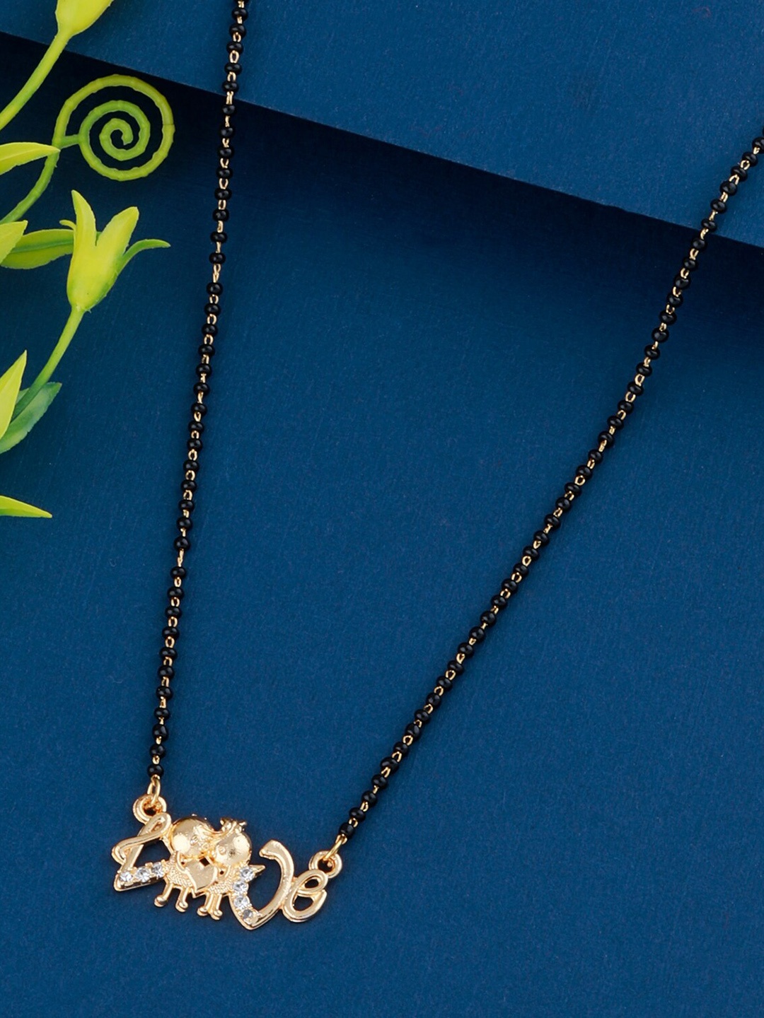 

Silver Shine Gold-Plated & Stone-Studded Mangalsutra