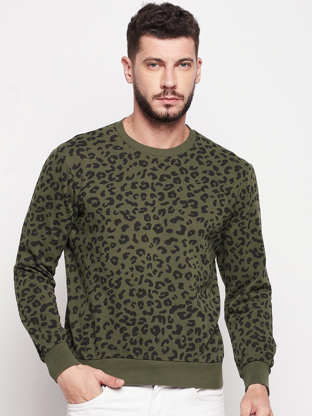 

CAMLA Men Printed Sweatshirt, Olive