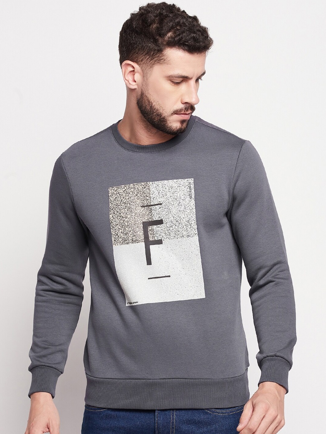 

CAMLA Men Blue Printed Sweatshirt