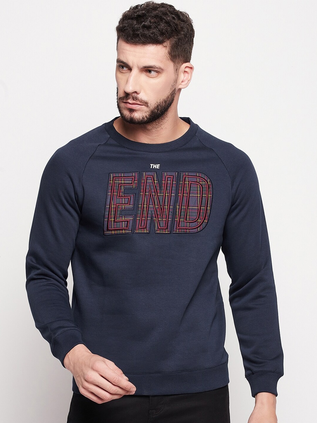 

CAMLA Men Printed Embroidered Sweatshirt, Navy blue