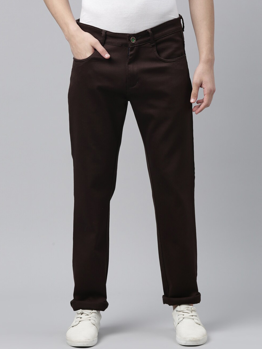 

CINOCCI Men Brown Slim Fit Cotton Stretchable Jeans