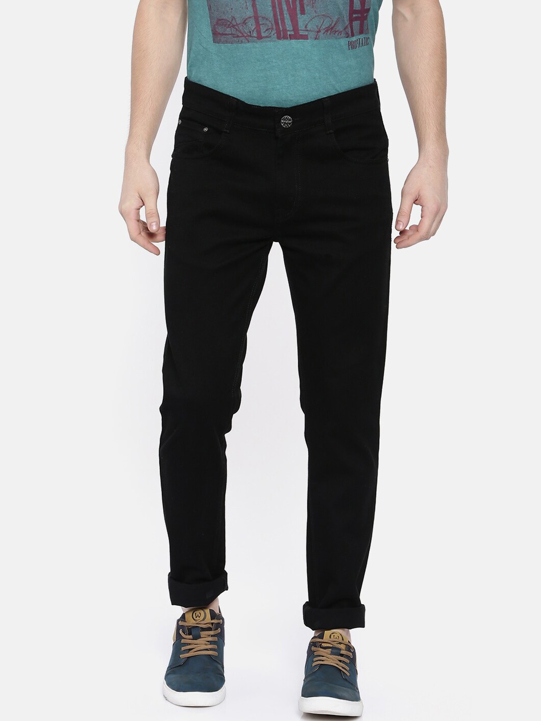 

CINOCCI Men Black Slim Fit Cotton Stretchable Jeans